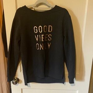 Dark Gray Sweatshirt with Gold Lettering